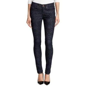 Eileen Fisher Dark Blue Patterned Skinny Jeans